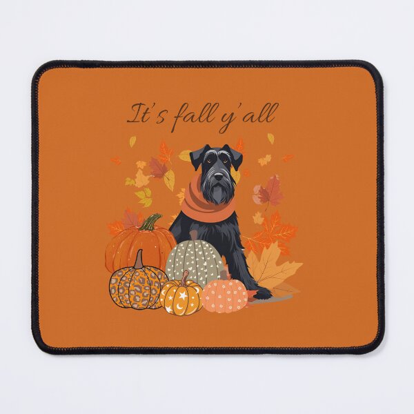 Item preview, 'It's Fall Y'all - Giant Schnauzer with Pumpkins and Leaves" designed and sold by GoodyPaws.