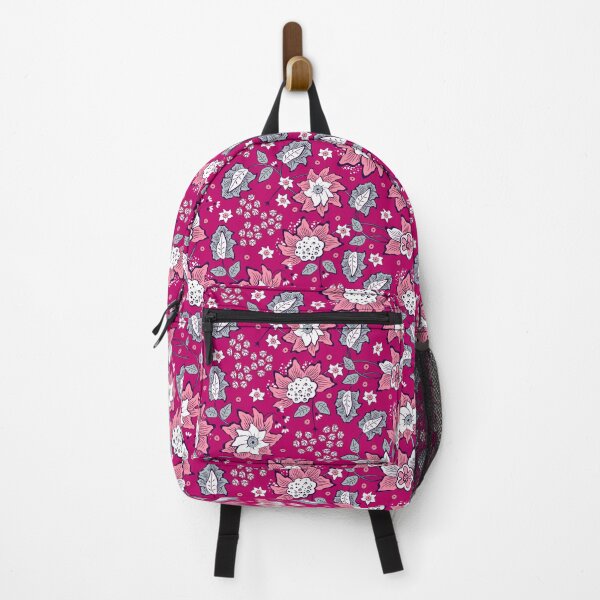 Item preview, Cheerful Folk, Pink Flowers on Dark Pink Background designed and sold by Alex  Blud.
