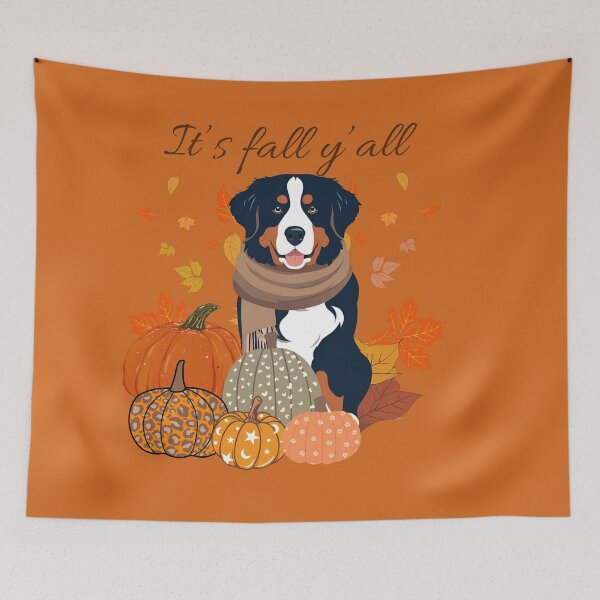Item preview,    'It's Fall Y'all - Karst Shepherd Dog with Pumpkins and Leaves" designed and sold by GoodyPaws.
