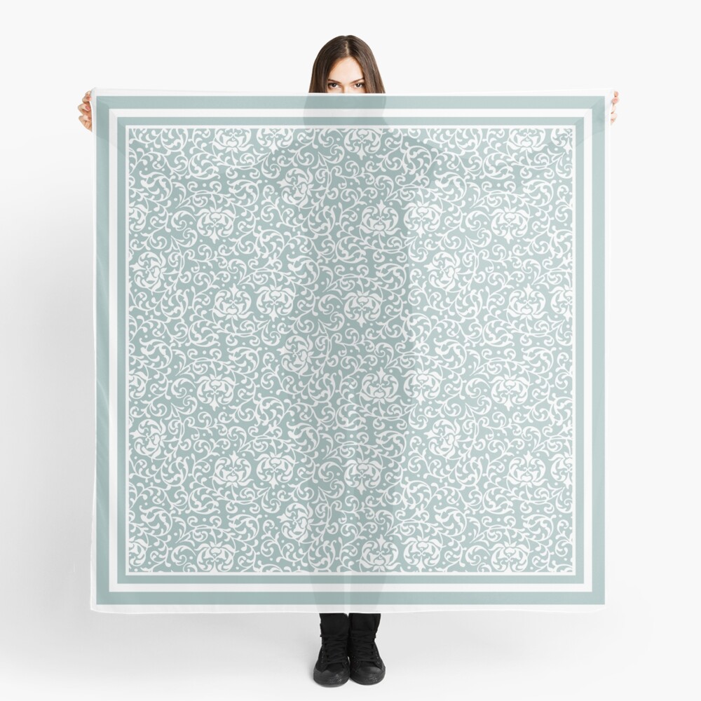 Victorian Floral Celadon Green Scarf