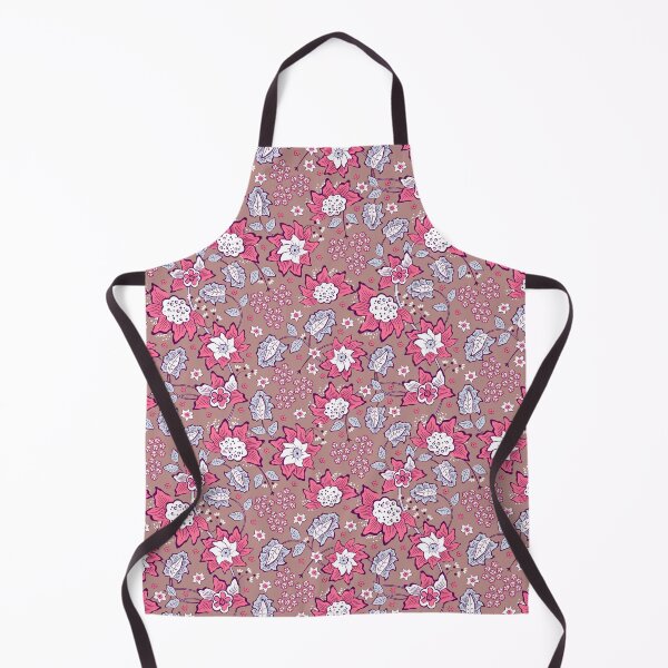 Item preview, Cheerful Folk, Pink flowers on a light brown background designed and sold by Alex Blud.