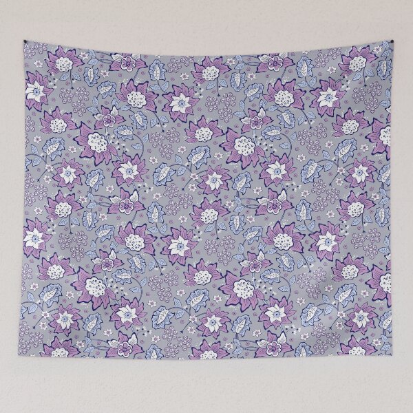 Item preview, Cheerful Folk, Light lilac flowers on a gray background designed and sold by Alex  Blud.