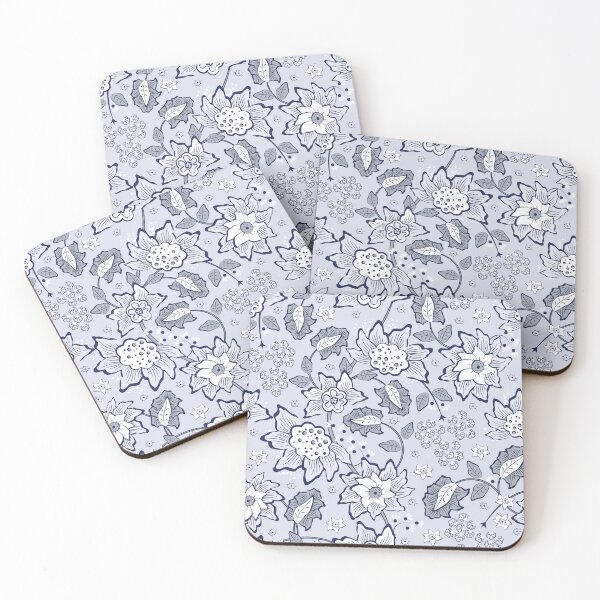 Item preview, Cheerful Folk, Light gray flowers on a light gray background designed and sold by Alex  Blud.