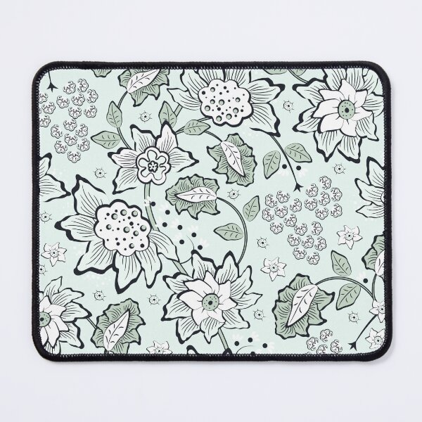 Item preview, Cheerful Folk, Light emerald flowers on a light emerald background designed and sold by Alex  Blud.