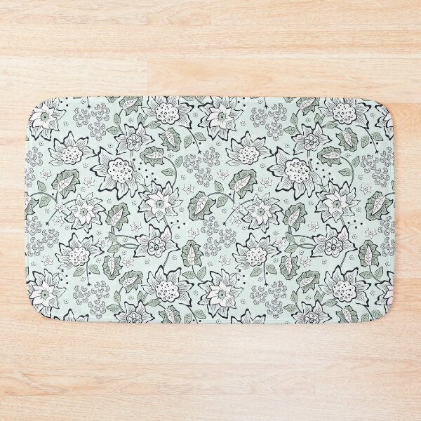 Item preview, Cheerful Folk, Light emerald flowers on a light emerald background designed and sold by Alex  Blud.