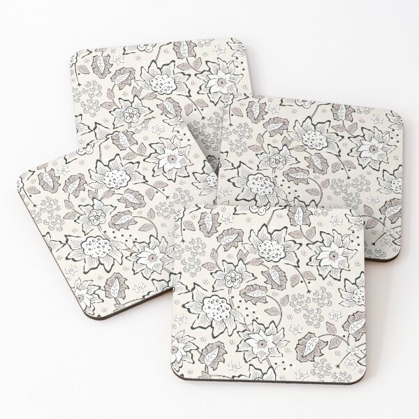 Item preview, Cheerful Folk, Light beige flowers on a light beige background designed and sold by Alex  Blud.