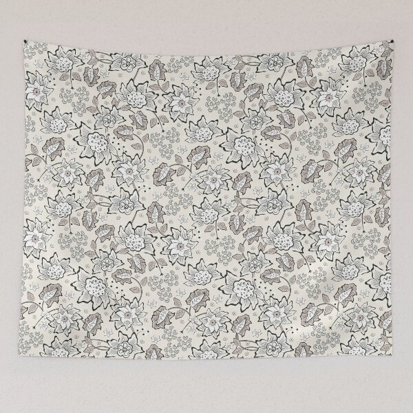 Item preview, Cheerful Folk, Light beige flowers on a light beige background designed and sold by Alex  Blud.