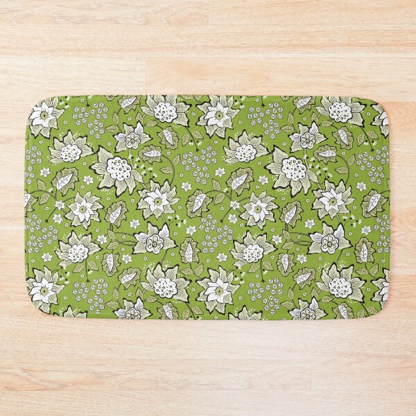 Item preview, Cheerful Folk, Light green flowers on a green background designed and sold by Alex  Blud.