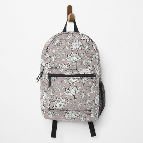 Item preview, Cheerful Folk, Light beige flowers on a brown background designed and sold by Alex  Blud.