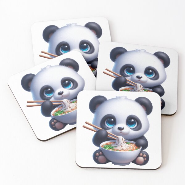 Item preview, Cute Panda Eating Noodles 3 designed and sold by PANDALOVEART.
