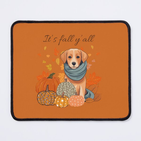 Item preview,  'It's Fall Y'all - Broholmer with Pumpkins and Leaves" designed and sold by GoodyPaws.