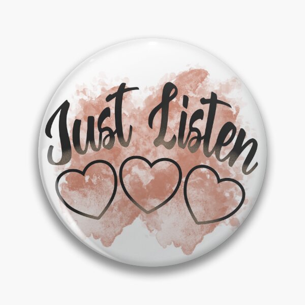 Item preview,  Just listen, heart, quote, Black and white designed and sold by BeebopGraphics.