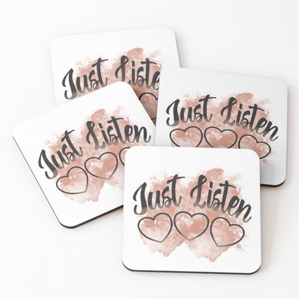 Item preview,  Just listen, heart, quote, Black and white designed and sold by BeebopGraphics.