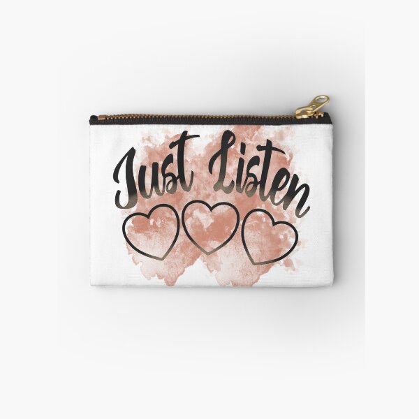 Item preview,  Just listen, heart, quote, Black and white designed and sold by BeebopGraphics.