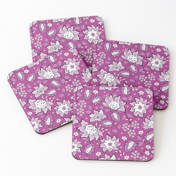 Item preview, Cheerful Folk, Light fuchsia flowers on fuchsia background designed and sold by Alex  Blud.