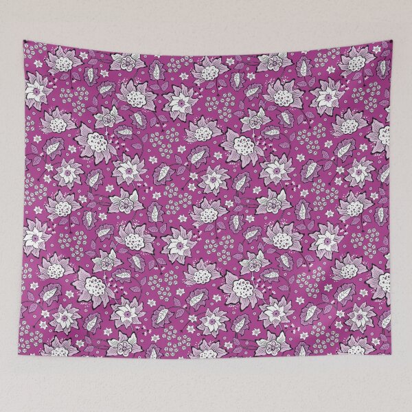 Item preview, Cheerful Folk, Light fuchsia flowers on fuchsia background designed and sold by Alex  Blud.