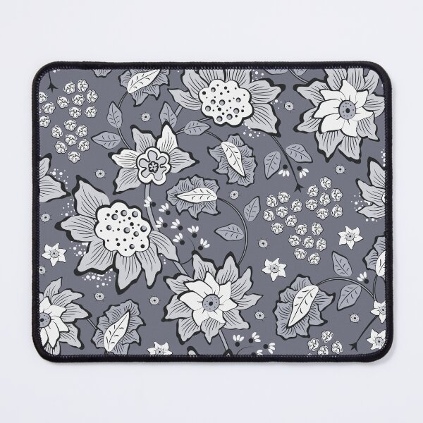 Item preview, Cheerful Folk, Light gray flowers on a dark gray background designed and sold by Alex Blud.