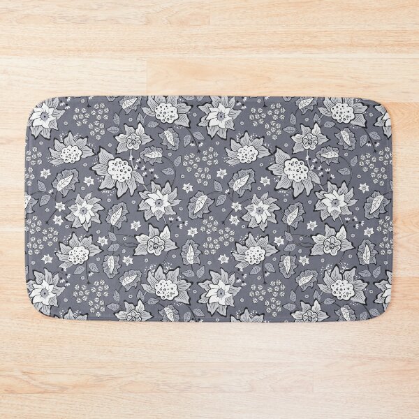 Item preview, Cheerful Folk, Light gray flowers on a dark gray background designed and sold by Alex  Blud.