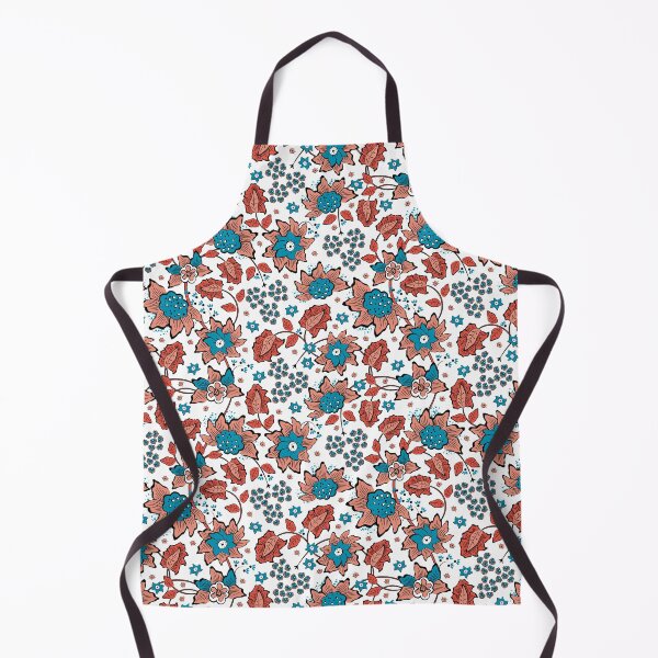 Item preview, Cheerful Folk, Red and blue flowers on a white background designed and sold by Alex  Blud.