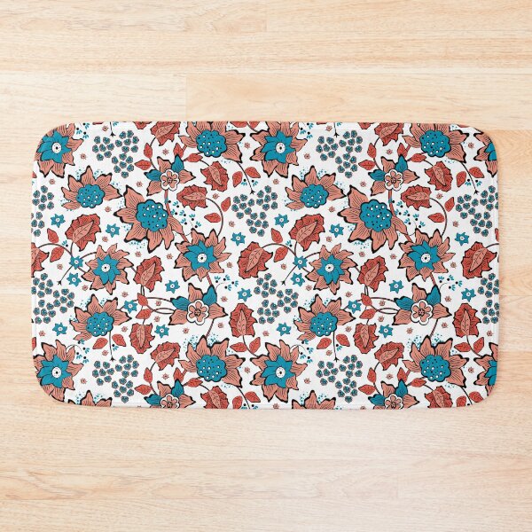 Item preview, Cheerful Folk, Red and blue flowers on a white background designed and sold by Alex  Blud.