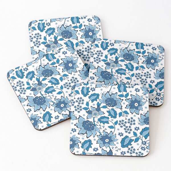 Item preview, Cheerful Folk, Blue flowers on a white background designed and sold by Alex  Blud.