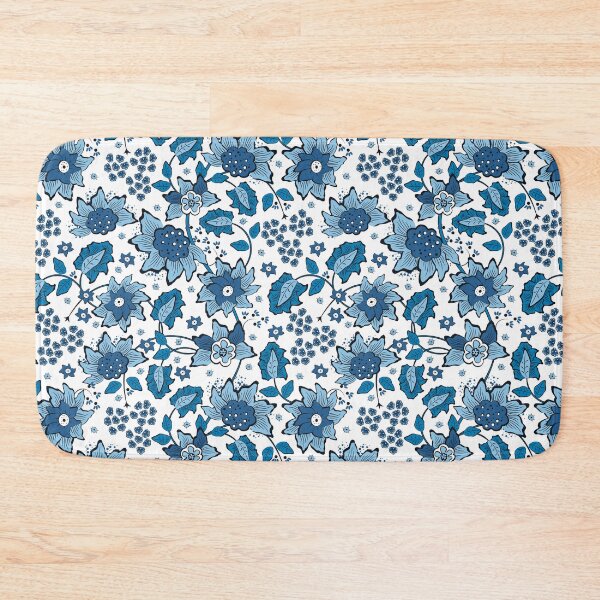 Item preview, Cheerful Folk, Blue flowers on a white background designed and sold by Alex  Blud.