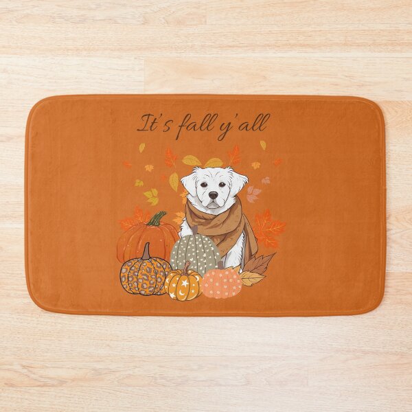 Item preview, 'It's Fall Y'all - Hollandse smoushond with Pumpkins and Leaves" designed and sold by GoodyPaws.