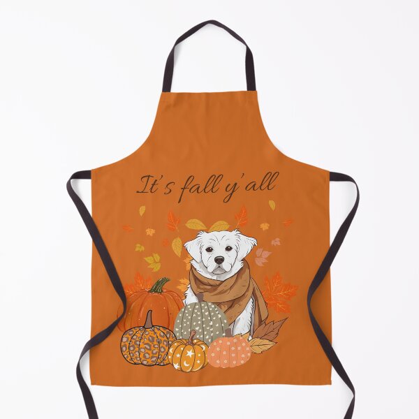 Item preview, 'It's Fall Y'all - Hollandse smoushond with Pumpkins and Leaves" designed and sold by GoodyPaws.