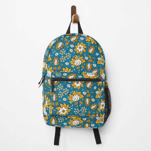 Item preview, Cheerful Folk, Yellow flowers on a blue background designed and sold by Alex  Blud.