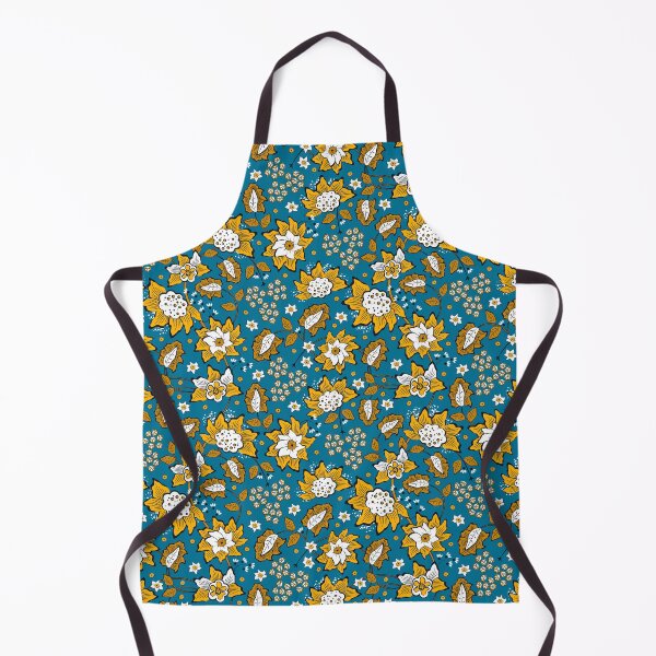 Item preview, Cheerful Folk, Yellow flowers on a blue background designed and sold by Alex  Blud.