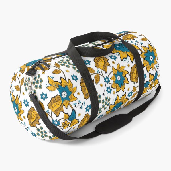 Item preview, Cheerful Folk, Yellow and blue flowers on a white background designed and sold by Alex Blud.