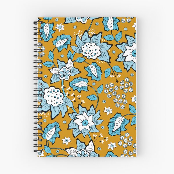 Item preview, Cheerful Folk, Light blue flowers on a yellow background designed and sold by Alex  Blud.