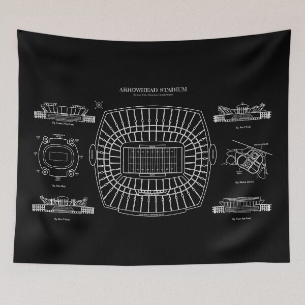 Item preview, Arrowhead Stadium (White Stencil-No Background) designed and sold by BGALAXY.