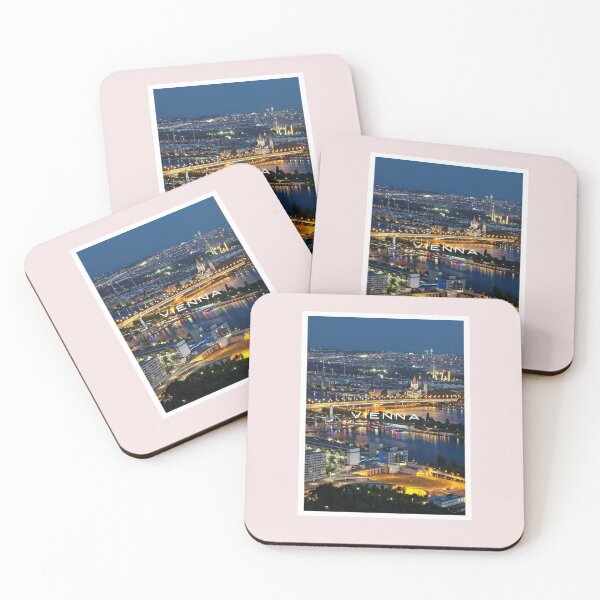 Item preview, Vienna Skyline: Evening Panorama over the Danube designed and sold by AustriabyPublic.