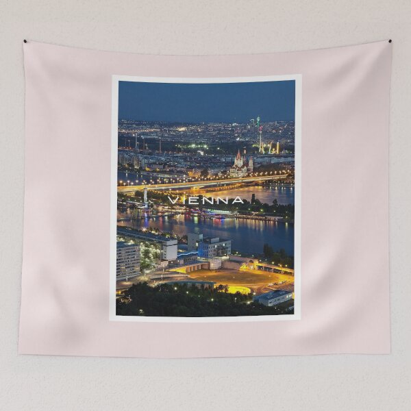 Item preview, Vienna Skyline: Evening Panorama over the Danube designed and sold by AustriabyPublic.