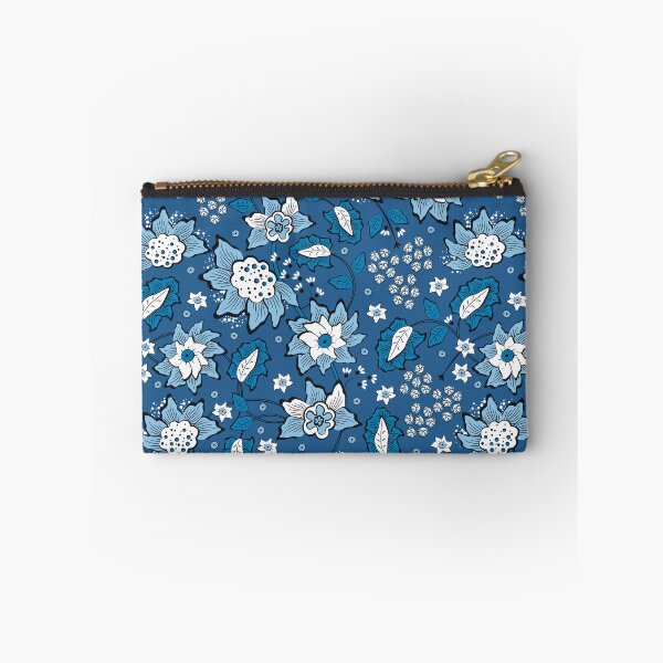 Item preview, Cheerful Folk, Blue flowers on a dark blue background designed and sold by Alex  Blud.