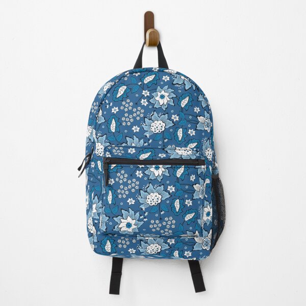 Item preview, Cheerful Folk, Blue flowers on a dark blue background designed and sold by Alex  Blud.