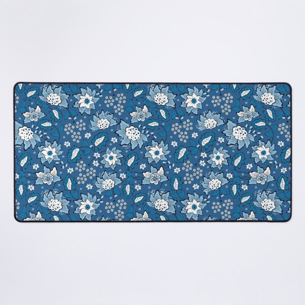 Item preview, Cheerful Folk, Blue flowers on a dark blue background designed and sold by Alex  Blud.