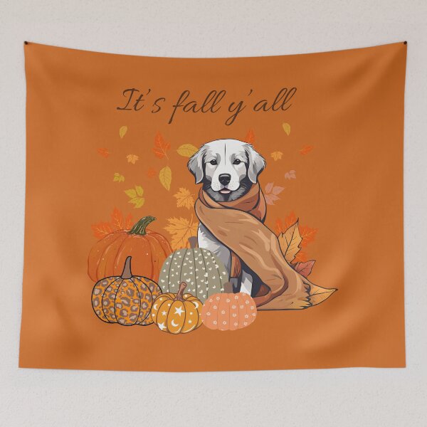 Item preview,   'It's Fall Y'all - Hovawart with Pumpkins and Leaves" designed and sold by GoodyPaws.