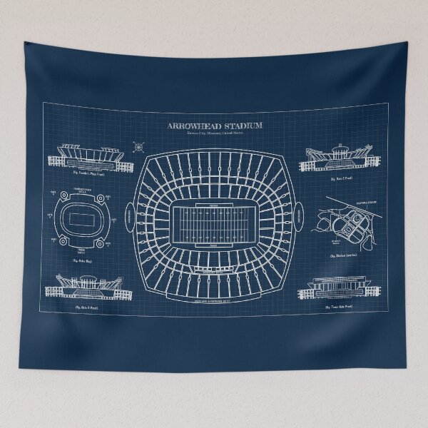 Item preview, Arrowhead Stadium (Navy Blueprint) designed and sold by BGALAXY.