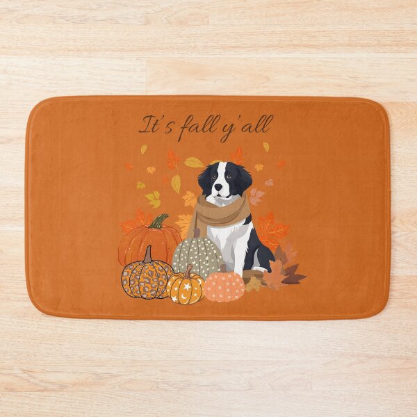 Item preview,  'It's Fall Y'all - Landseer with Pumpkins and Leaves" designed and sold by GoodyPaws.
