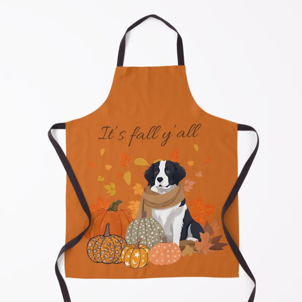 Item preview, 'It's Fall Y'all - Landseer with Pumpkins and Leaves" designed and sold by GoodyPaws.