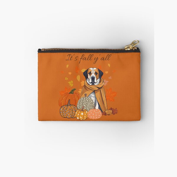 Item preview, 'It's Fall Y'all - Pyrenean Mastiff with Pumpkins and Leaves" designed and sold by GoodyPaws.