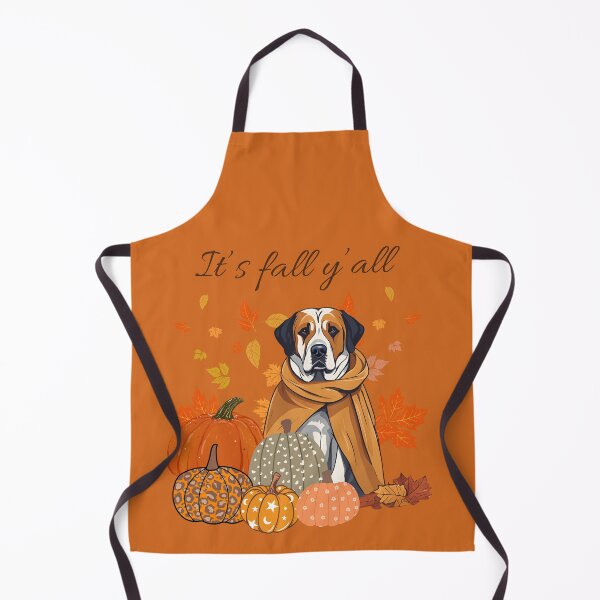 Item preview, 'It's Fall Y'all - Pyrenean Mastiff with Pumpkins and Leaves" designed and sold by GoodyPaws.