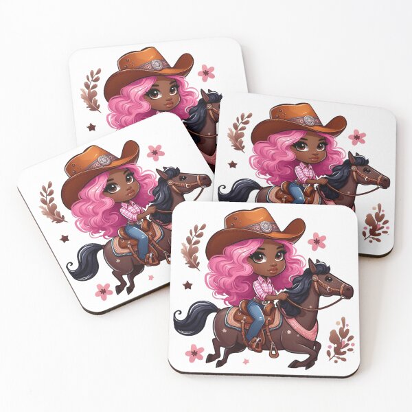 Item preview, Cowgirl Pink Haired Black Girl designed and sold by maximinano100k.