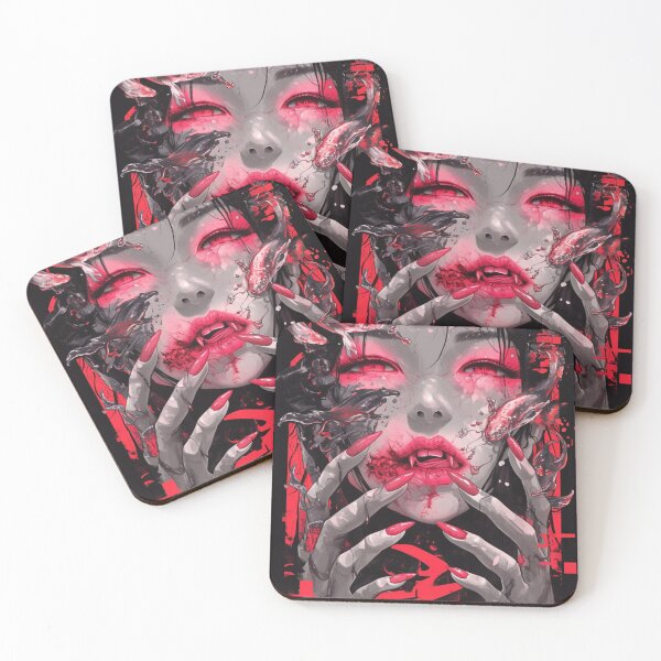Item preview, Japanese Asian Girl Covering Her Face Horror Anime designed and sold by Nightarcade.
