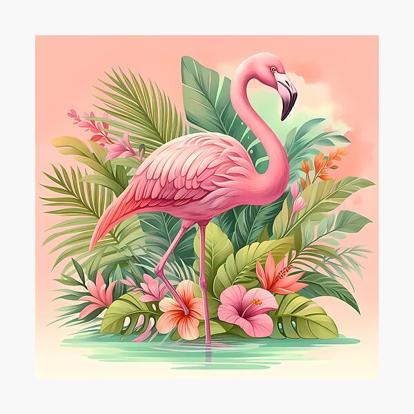 Item preview, Tropical Flamingo with Lush Floral designed and sold by BombShop36.