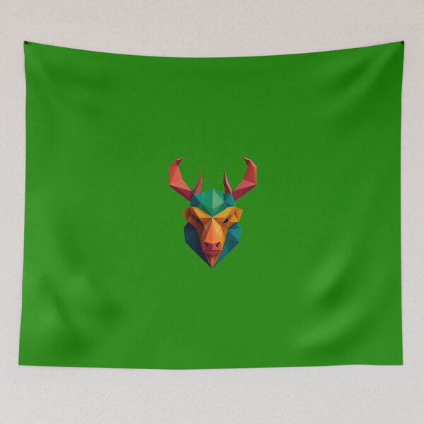 Item preview, A traditional devil mask, origami, elk vector art # 2 designed and sold by VugArtShop.