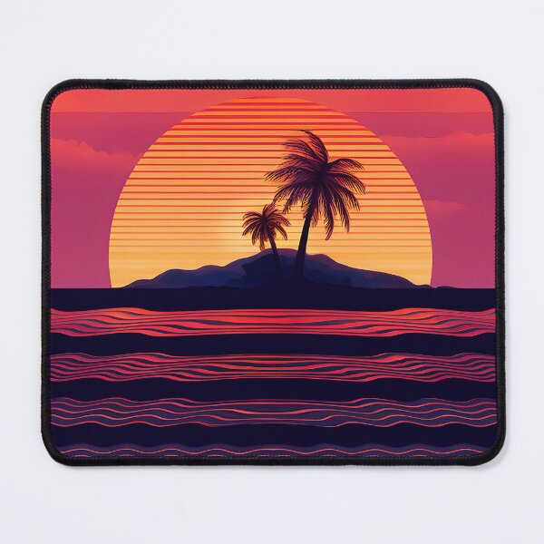 Item preview, Palms summer island with retro style sunset designed and sold by analogsandpixel.