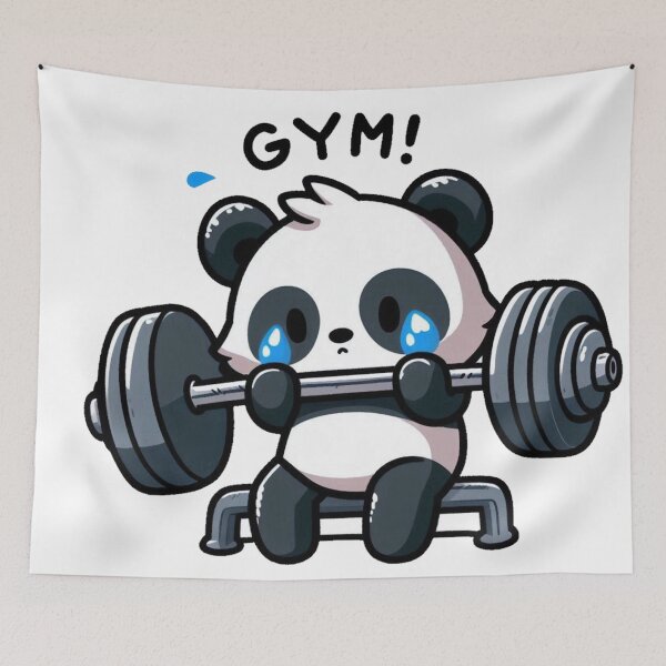 Item preview, Panda and gym designed and sold by hit-gal.